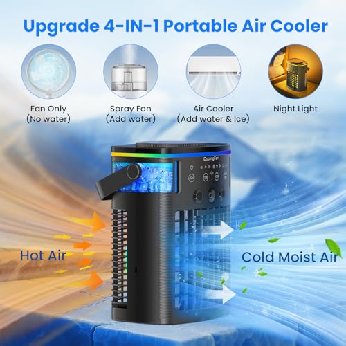 Portable Air Conditioner Fan with Remote, 1000ml Mini Evaporative Cooler