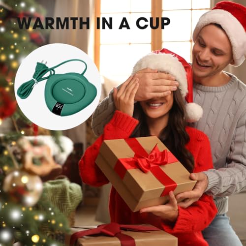 TRILINK Green Coffee Mug Warmer for Desk - Auto Shut Off, Adjustable Temperature