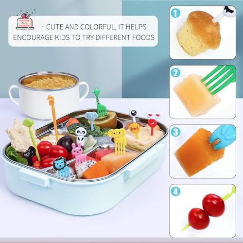 150PCS Animal Food Picks for Kids, Reusable Bento Lunch Box Accessories