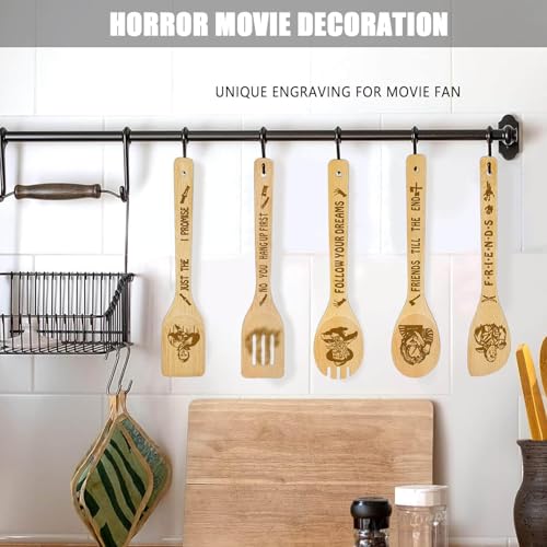 Horror Movie Wooden Spoon Set - Spooky Kitchen Decor & Gift for Fans