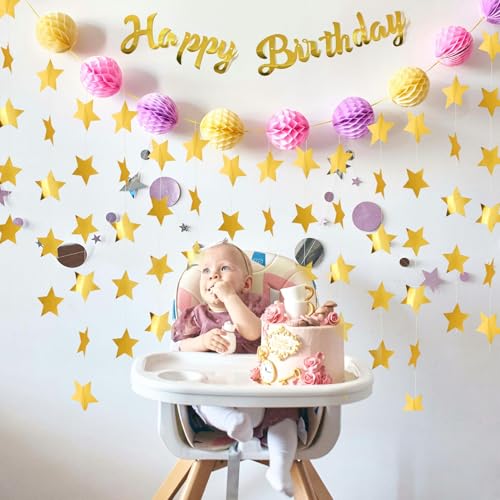 4 Pcs Star Garlands,157 in, Glitter Garlands Banner Decor