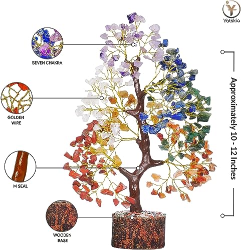 Handmade 7 Chakra Crystal Tree - Healing Energy Tree for Home Decor