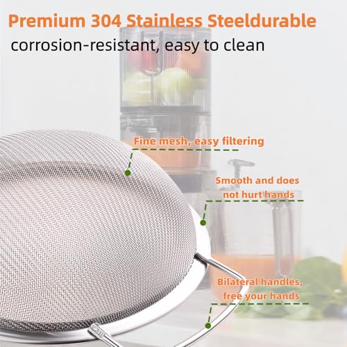 Stainless Steel Fine Mesh Juice Strainer for Smooth Pulp-Free Juicing
