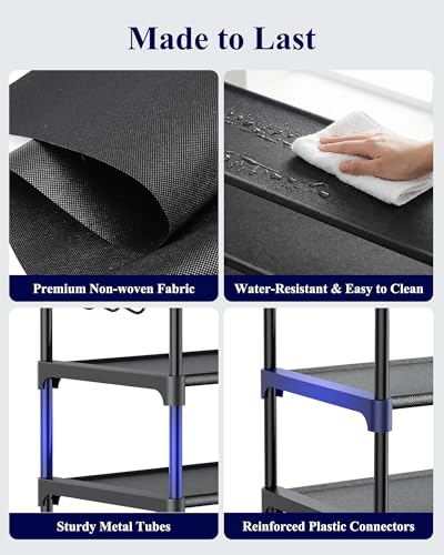 10-Tier Tall Shoe Rack Organizer - 32.2" Large Capacity Shoe Storage Shelf