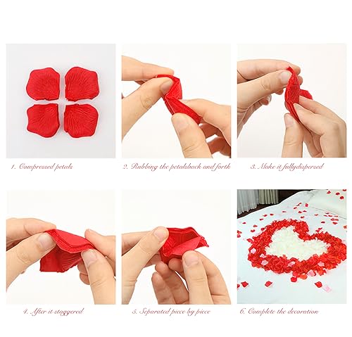 1000 Pcs Artificial Rose Petals for Romantic Nights, Weddings & Proposals
