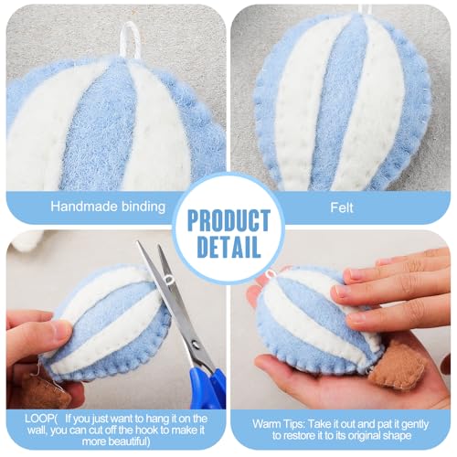 10-Piece Felt Hot Air Balloon Wall Decor Set for Baby Nursery