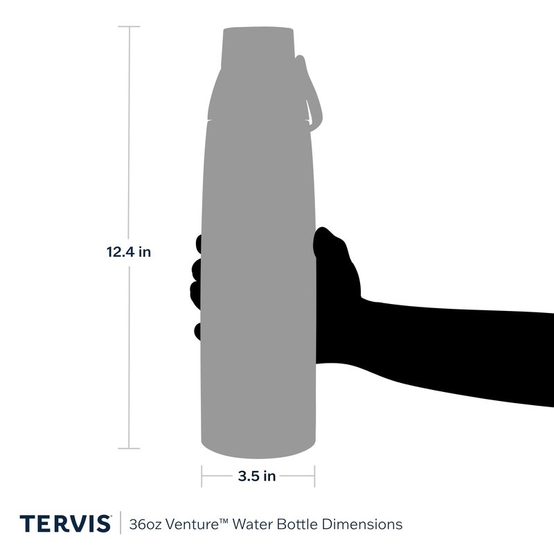 Tervis Venture Water Bottle Kelly Ventura - Summer Garden Made in USA Double Walled Insulated Tumbler Travel Cup Keeps Drinks Cold & Hot, 36oz, Stainless Steel