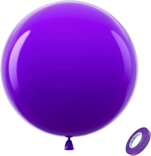 Bezente 36-Inch Dark Purple Giant Balloons - 8 Pack Jumbo Round Balloons for Parties & Events