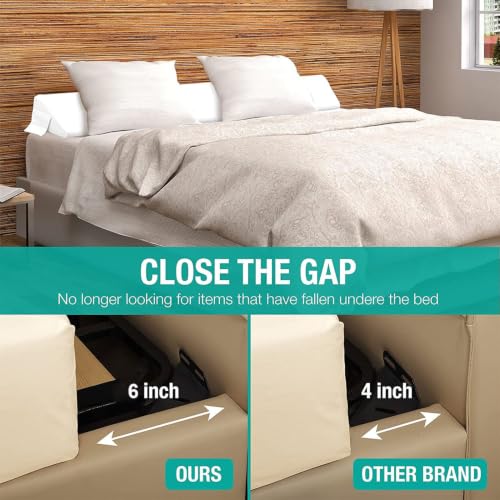 Bed Wedge Pillow for Headboard Gap - Fills 0-6" Space, Removable Cover