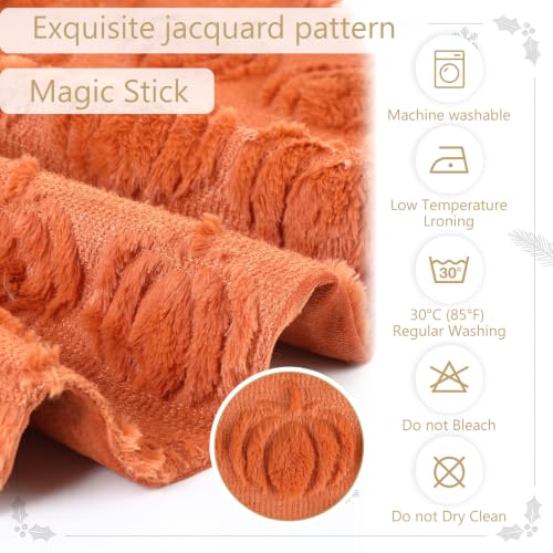36-Inch Plush Faux Fur Fall Tree Skirt with 3D Pumpkins for Thanksgiving