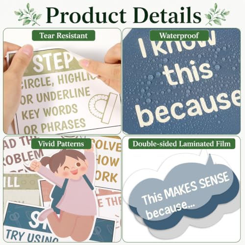 Boho Math Talk Bulletin Board Set for Classroom Decor and Learning