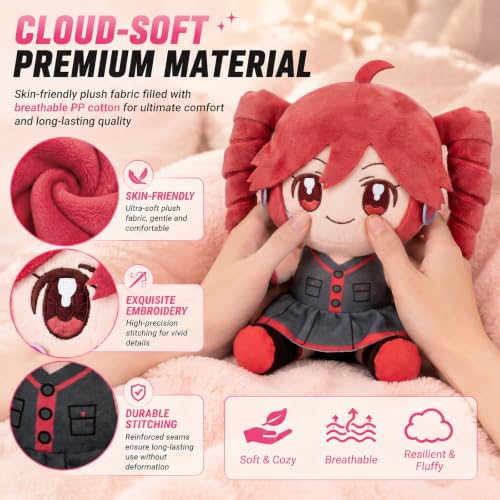 Pink Twin-Tail Anime Plush 22cm, Soft Stuffed Character Doll for Fans
