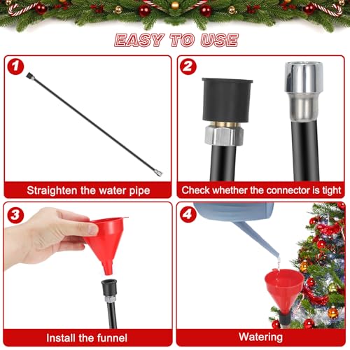 Christmas Tree Watering Funnel System with 45-Inch Flexible Hose