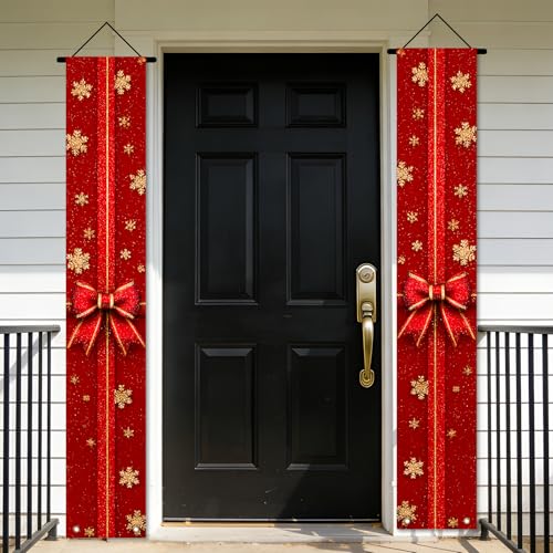 Nuxovilar Merry Christmas 2Pcs Door Cover Banner VC04895 71x12 in Polyester