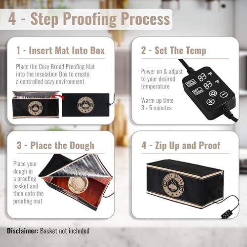 Sourdough Bread Proofing Kit with Thermostat Controlled Heating Mat