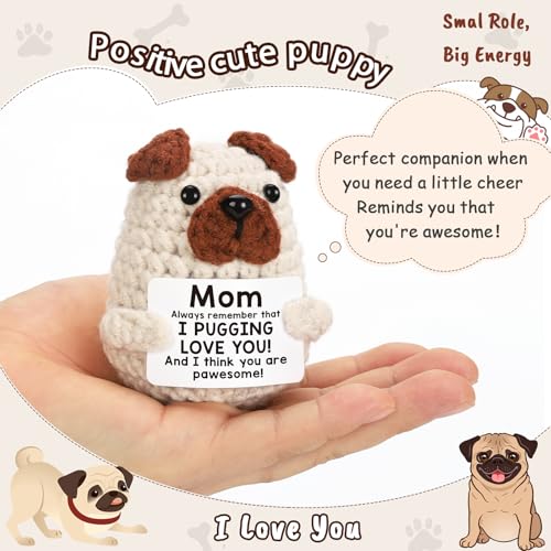 Mom Valentines Day Gift Crochet Puppy - Thank You & Love You Gift for Mother