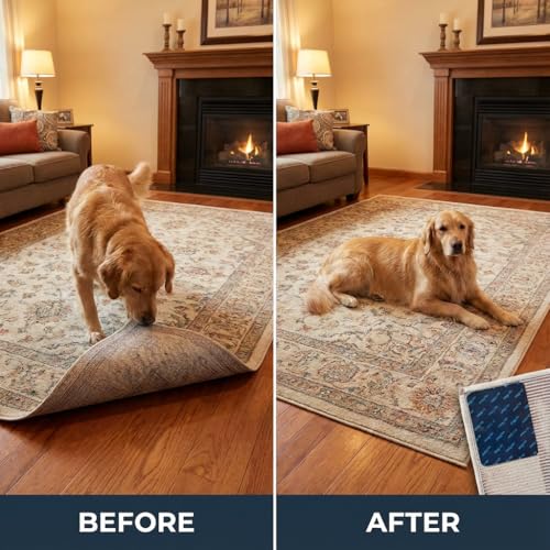 Anti-Slip Rug Grippers for Hardwood Floors - 16 Pack Non-Slip Carpet Corner Tape