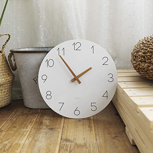 12-Inch Silent Wooden Wall Clock, Minimalist Non-Ticking Modern Analog Clock