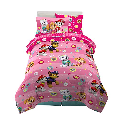 Paw Patrol Girls 5-Piece Twin Bedding Set - Soft Comforter & Sheet Set