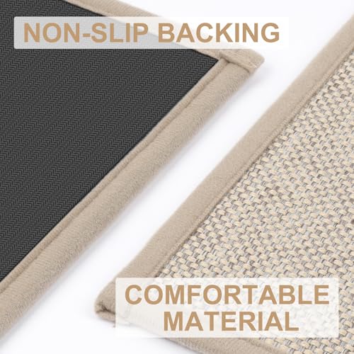 Non-Slip Indoor Entryway Door Mat 24"x36" - Absorbent Low-Profile Rug, Khaki