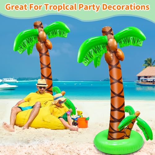 5.5ft Inflatable Palm Trees (2 Pack) - Hawaiian Luau Party Decorations