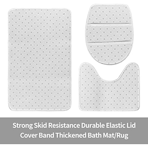 3-Piece Rainbow Bathroom Rug Set, Non-Slip Soft Memory Foam Bath Mat