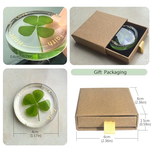 Real Preserved Four-Leaf Clover Lucky Charm Gift Token