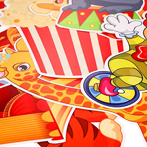 24-Piece Circus Theme Carnival Party Decorations with Glue Points