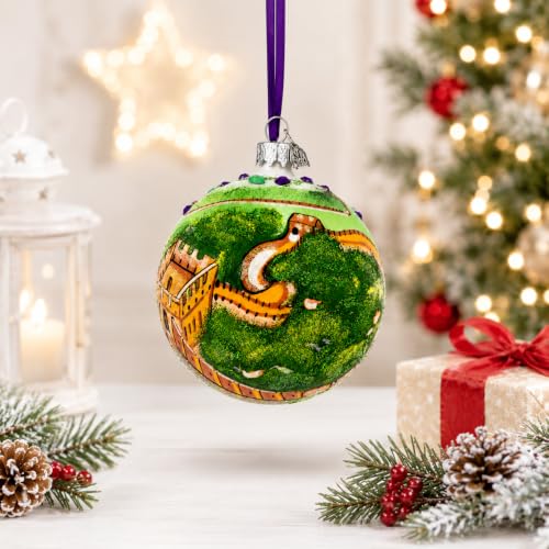 The Great Wall of China Glass Ball Christmas Ornament 4-Inch — Hand-Painted German Glass