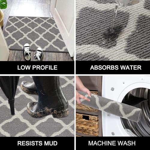 Washable 20" x 59" Non-Slip Runner Rug, Indoor Dirt Trapping Floor Mat