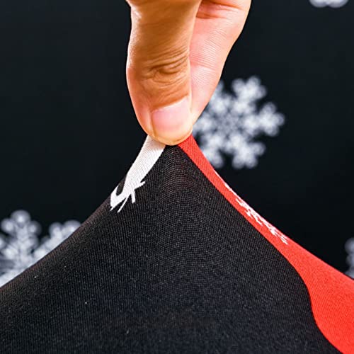 VIOKKO Christmas Office Chair Cover 2-Piece Waterproof Stretchable Seat & Back Protector, Merry Christmas - Black