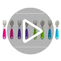 Toddler Utensil Set Fork Knife and Spoon 6 Pack Pink and Purple