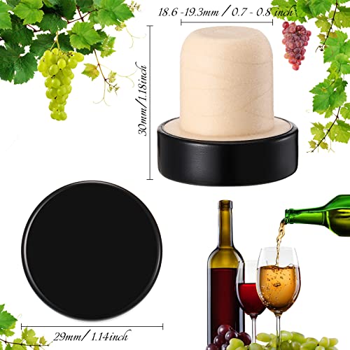 T-Shaped Reusable Wine Bottle Stoppers (24 Pack) - Black Sealing Plugs