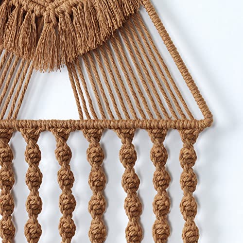 Triangle Macrame Wall Hanging - Bohemian Woven Cotton Tassel Wall Decor