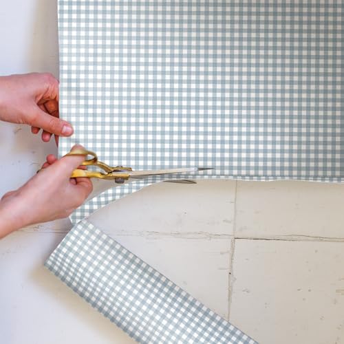 Fresh Linen Scented Drawer Liners - Duck Egg Blue Gingham, 5 Large Sheets
