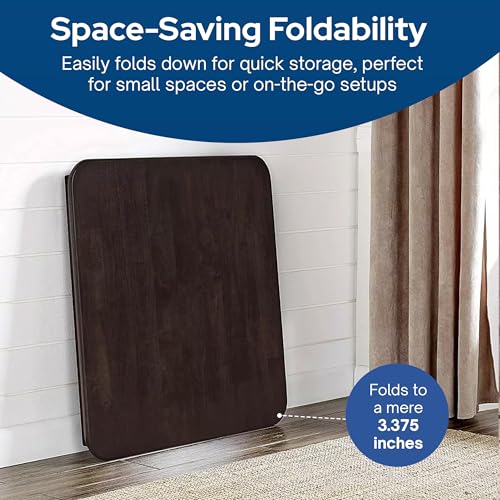 32x32 Solid Hardwood Square Folding Table, Espresso Finish