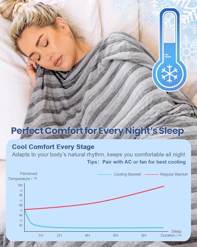 Ailemei Direct Cooling Throw Blanket for Hot Sleepers - 50"x70" Summer Blanket
