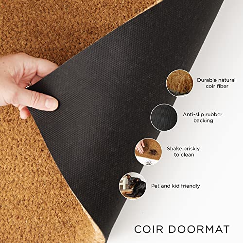 DII Heavy Duty Coir Doormat with Nonslip Vinyl Backing, Welcome Mat Outdoor Entry Way & Front Porch D?cor, Camper, 17x29