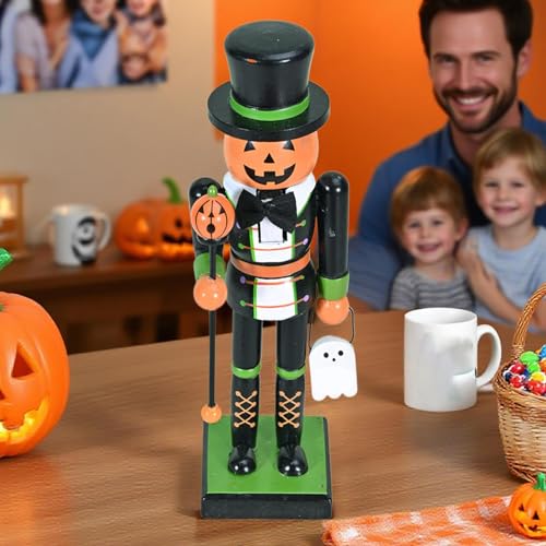 Halloween Wooden Nutcracker Figurine, 25cm Tabletop & Mantel Decor