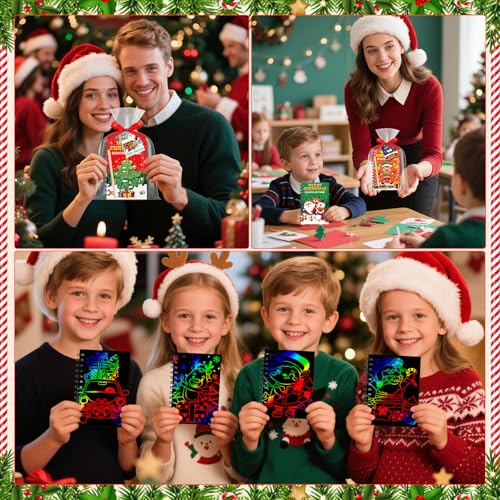 Funrous 48 Pack Christmas Scratch Art Set with Gifts - Traditional Variant