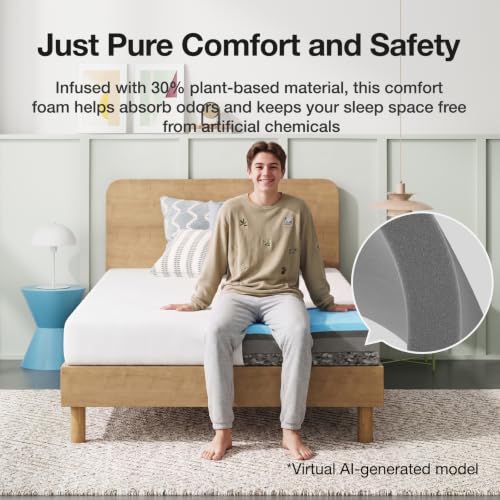 Novilla Twin Mattress, 6 Inch Gel Memory Foam Cooling Bed Mattress