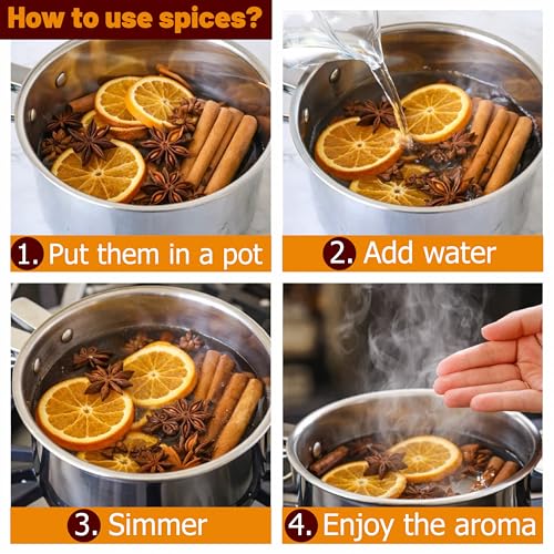 Natural Stovetop Simmer Pot Kit - Dried Orange, Cinnamon & Star Anise