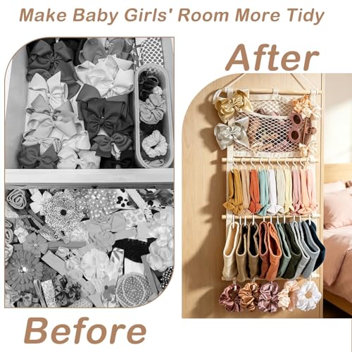 Baby Headband Holder and Hair Bow Organizer Wall Hanging Nursery Decor