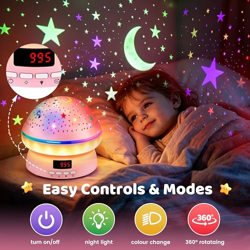 Star Night Light Projector for Kids with Timer, Rotation and Remote Control