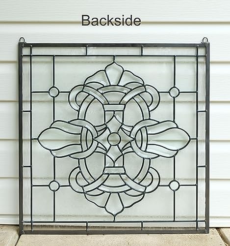 Beveled Clear Glass Window Panel - 24" x 24" with Copper Frame