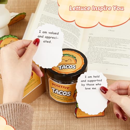 Positive Taco Affirmation Cards Jar – Fun Motivational Gift for Women, Men, Teens
