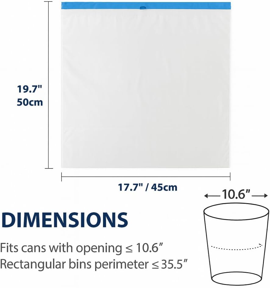Skiennix 4 Gallon Small Trash Bags - Strong Leak-Proof Drawstring Bin Liners | 100 Pack, White