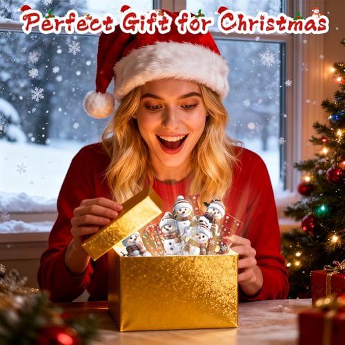 QETRABONE Snowman Christmas Ornaments - Flat Letter Decor for Tree, L (Set of 26)