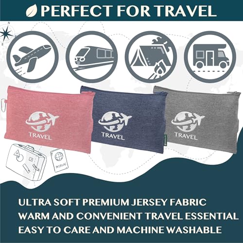 Compact Travel Blanket & Pillow Set - Soft Fleece for Airplane