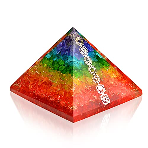7 Chakra Orgone Pyramid for Energy Healing and Meditation Balance